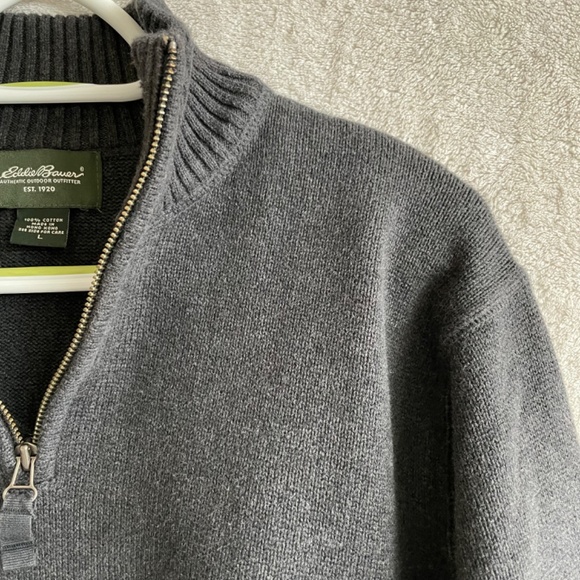 Eddie Bauer 1/4-Zip Pullover Sweater, 100% Cotton - Picture 5 of 7
